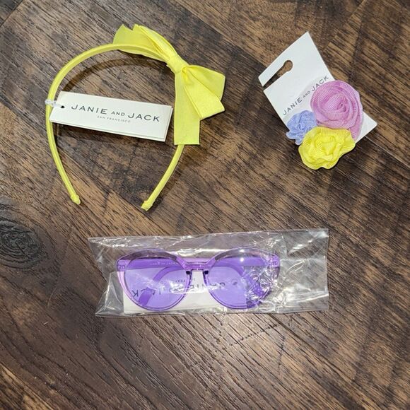 NWT Janie And Jack Round Sunglasses 0-2 Years Lavender Hair Bow Head Band - Picture 1 of 5